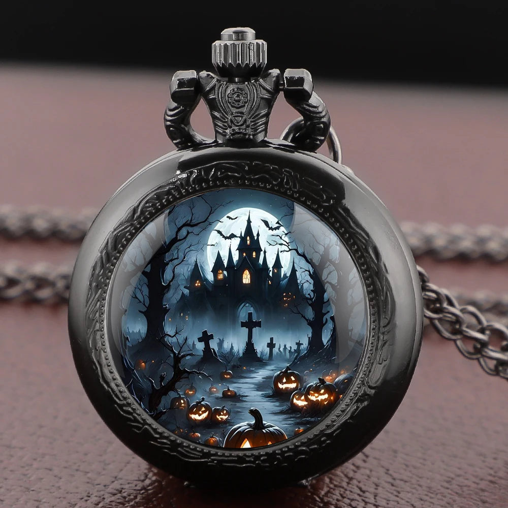 Montre Ă gousset quartz Classic Halloween Dark