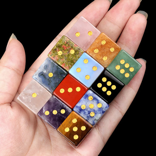 🌌🔮 Set de Dés en Pierre Naturelle – Énergie, Mystère & Prédictions 🎲✨