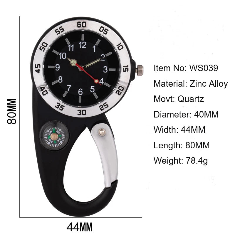 Montre quartz mousqueton pour les activité physique extérieur Ma montre à gousset
