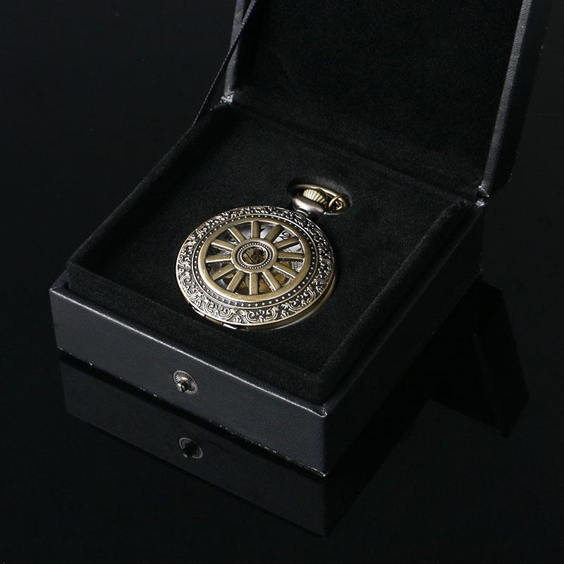 Ecrin pour montre de poche en cuir noir Ma montre Ă gousset