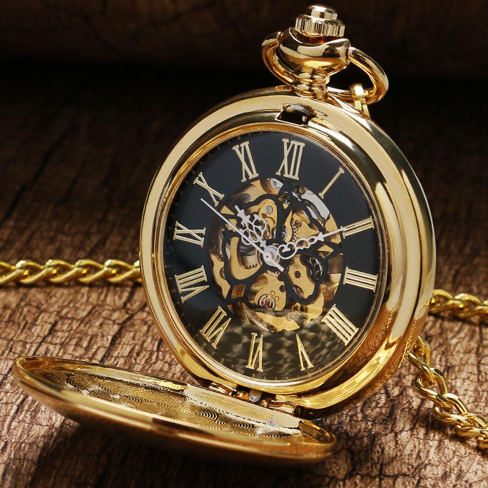 Montre à gousset boitier doré et chiffres Romains Ma montre à gousset