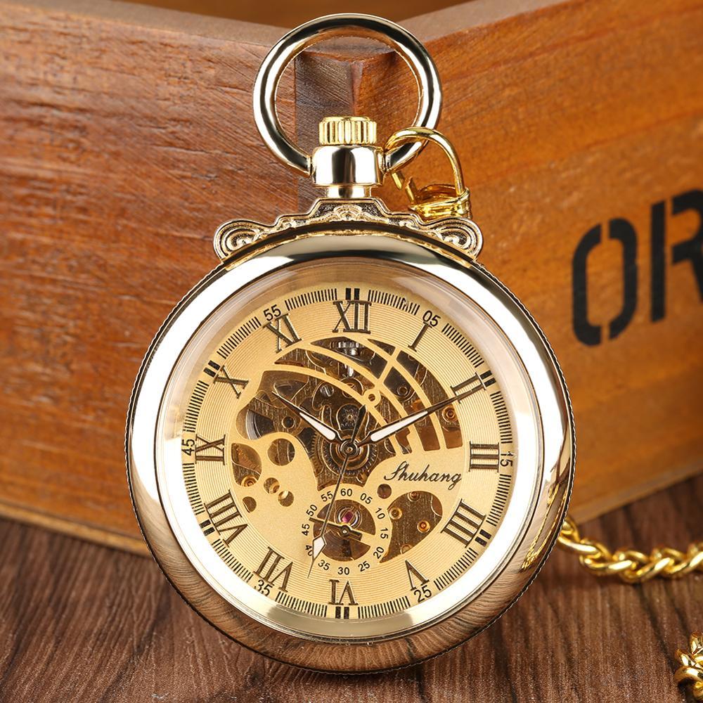 Montre à gousset mécanique à remontage manuel doré sans capot Ma montre à gousset