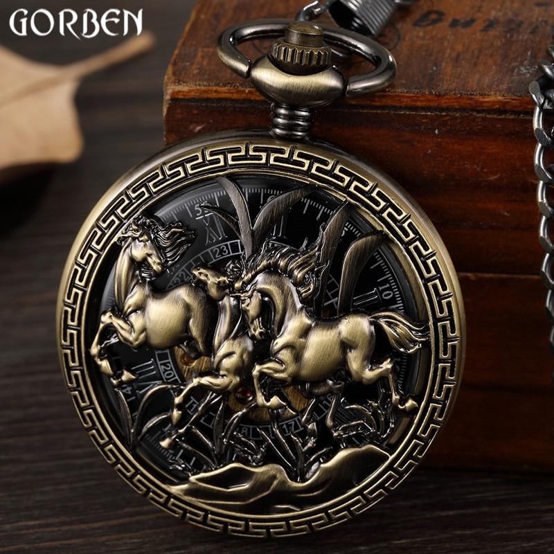 Montre à gousset mécanique à remontage manuel SUR LA THEMATIQUE DU CHEVAL Ma montre à gousset