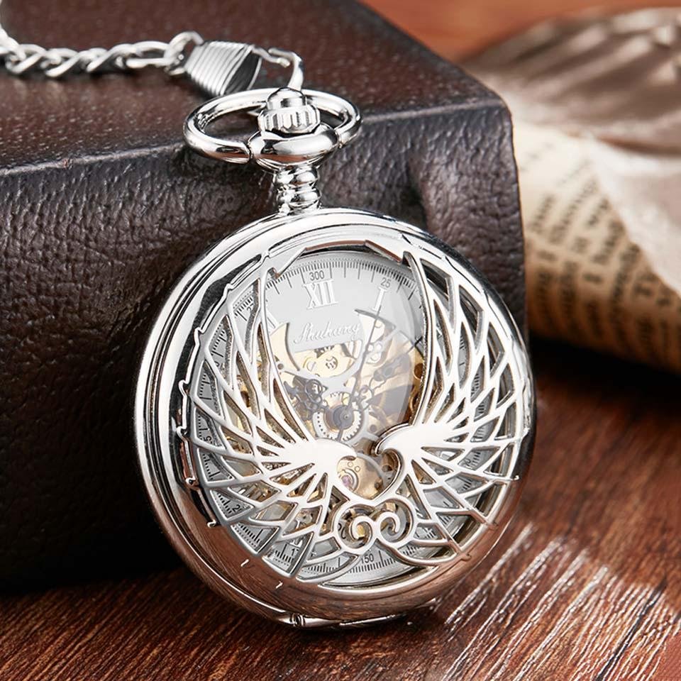 Montre Ă gousset mecanique Ă remontage manuel ailes d'anges Ma montre Ă gousset