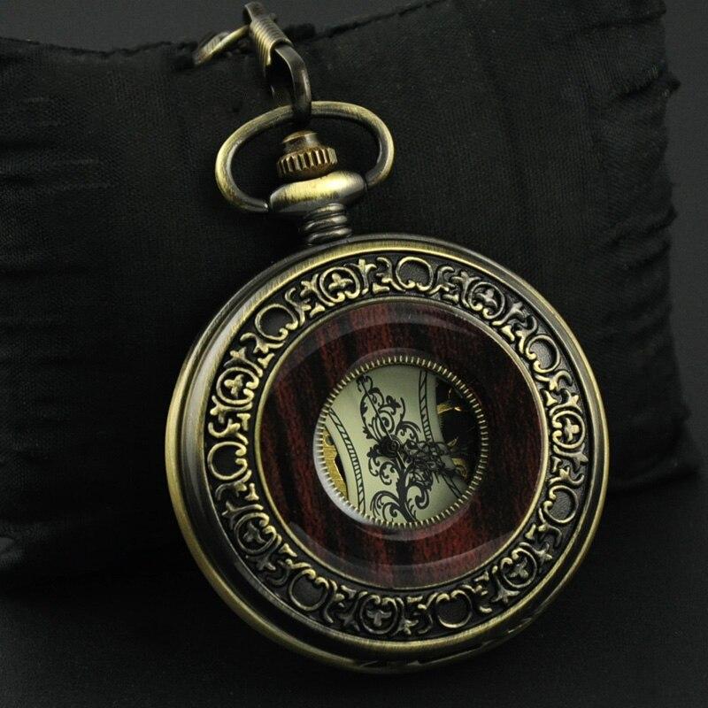 Montre à gousset mecanique à remontage manuel capot avant bois ajouré Ma montre à gousset