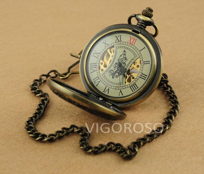 Montre à gousset mecanique à remontage manuel capot avant bois ajouré Ma montre à gousset