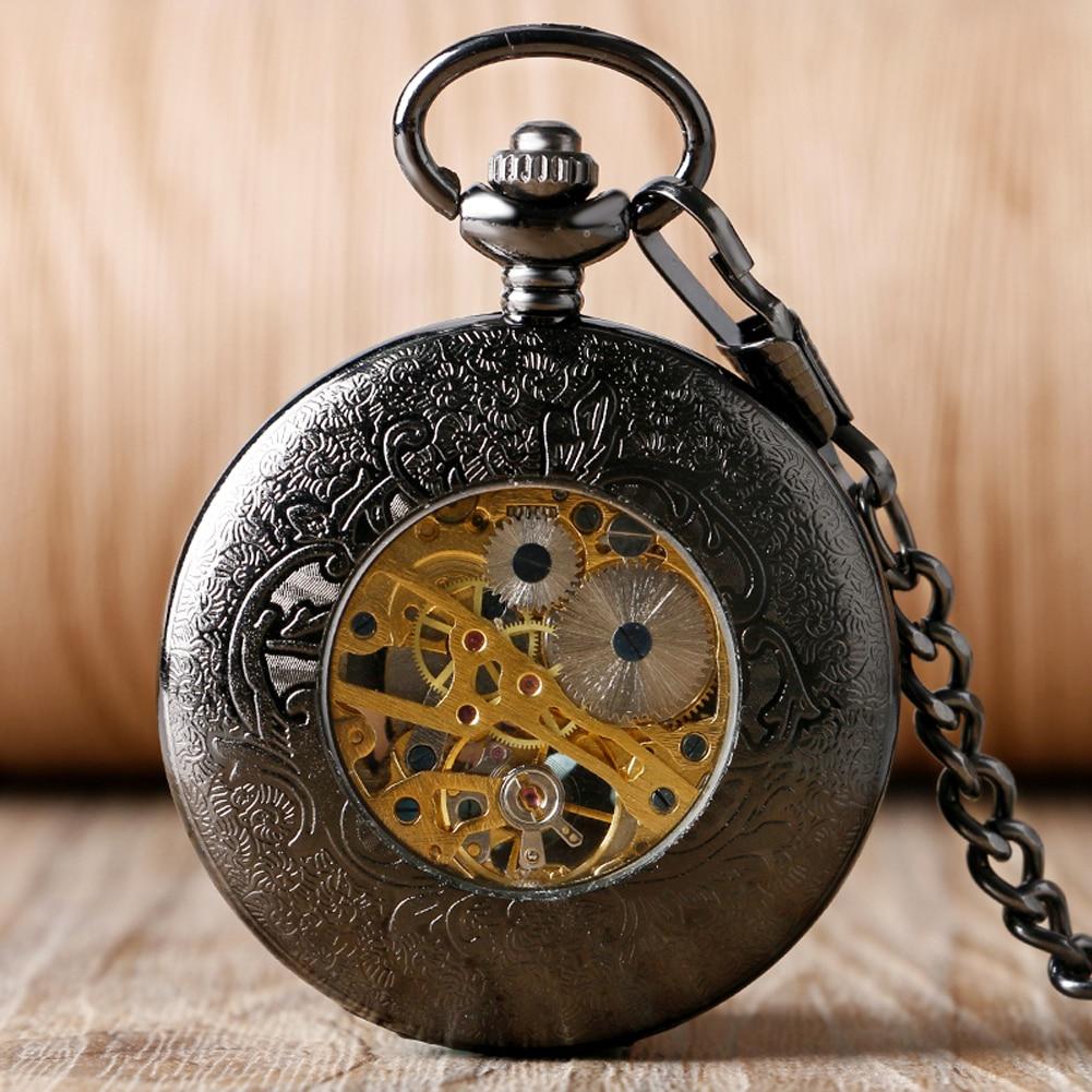 Montre à gousset mécanique à remontage manuel capot avant fleur et pierre verte Ma montre à gousset