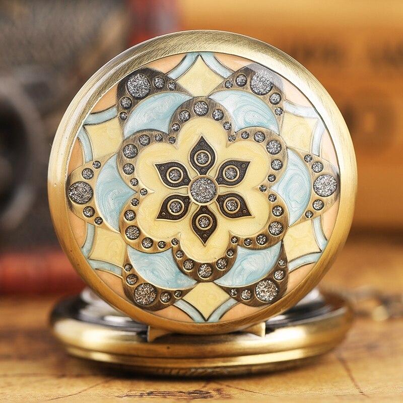 Montre à gousset mécanique à remontage manuel capot avant fleure ton doré et bleu Ma montre à gousset