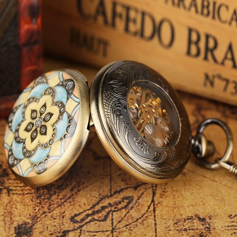 Montre à gousset mécanique à remontage manuel capot avant fleure ton doré et bleu Ma montre à gousset