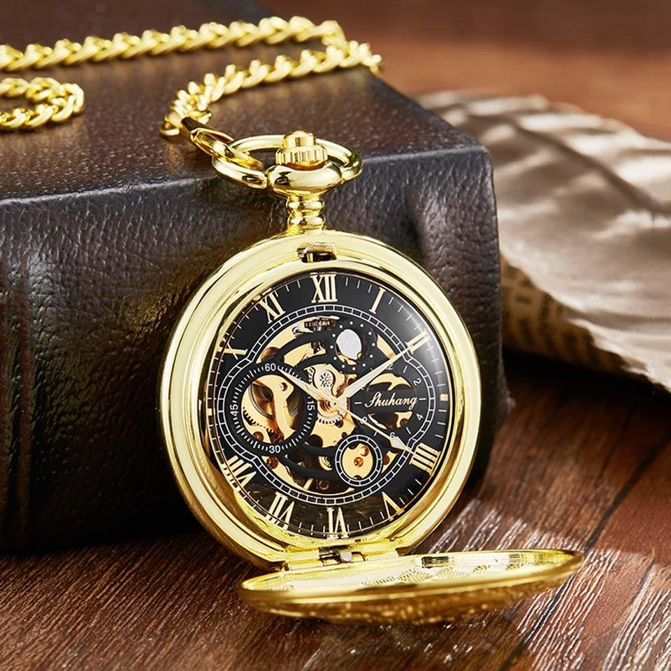 Montre à gousset mécanique à remontage manuel empire du dragons thématique des créatures mythiques chinoise Ma montre à gousset