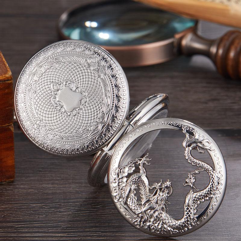 Montre à gousset mécanique à remontage manuel empire du dragons thématique des créatures mythiques chinoise Ma montre à gousset