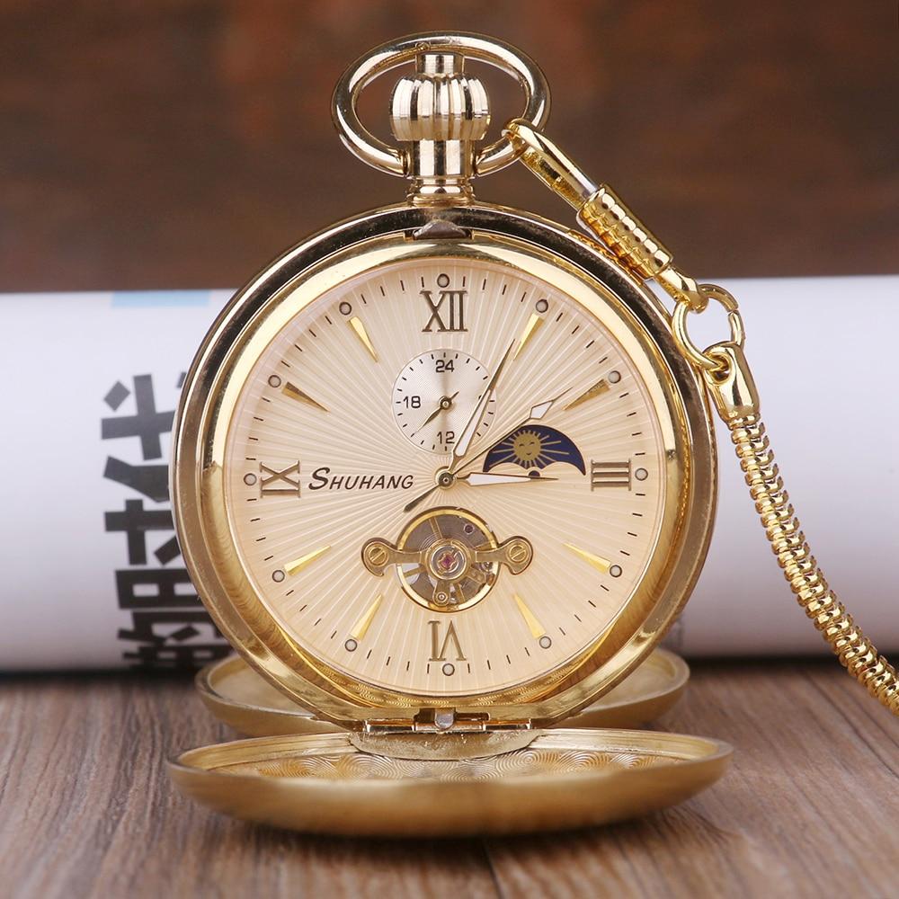 Montre à gousset mécanique à remontage manuel et phase de lune Ma montre à gousset