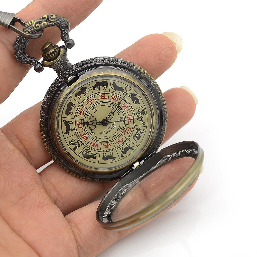 Montre à gousset mécanique à remontage manuel et signes du zodiac Ma montre à gousset