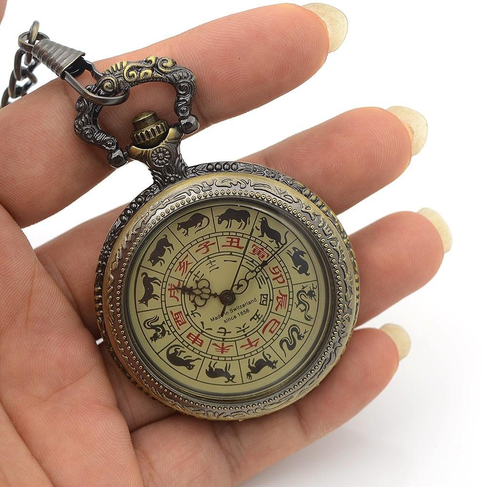 Montre à gousset mécanique à remontage manuel et signes du zodiac Ma montre à gousset