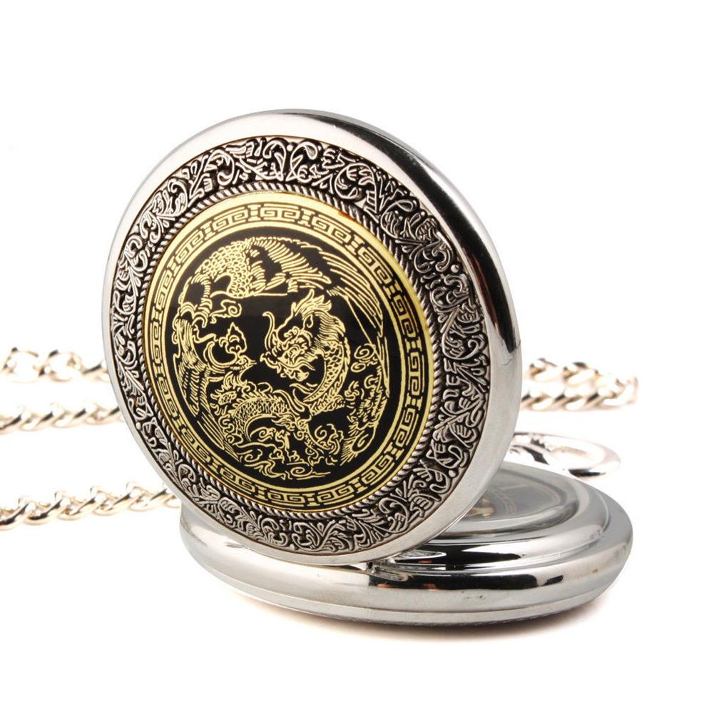 Montre à gousset mécanique à remontage manuel sur la thématique du dragon Ma montre à gousset