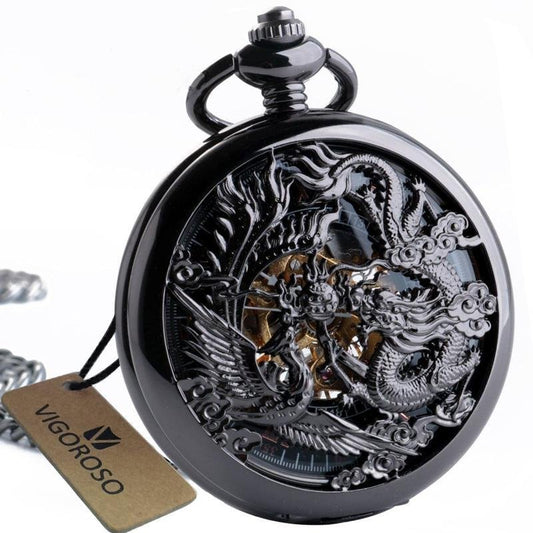 Montre à gousset mécanique à remontage manuelle thématique des créatures mythiques Ma montre à gousset