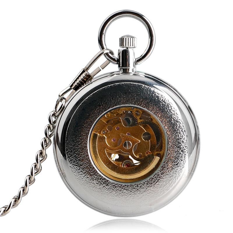 Montre à gousset mécanique automatique à remontage manuel et par balancier moderne et chrome Ma montre à gousset