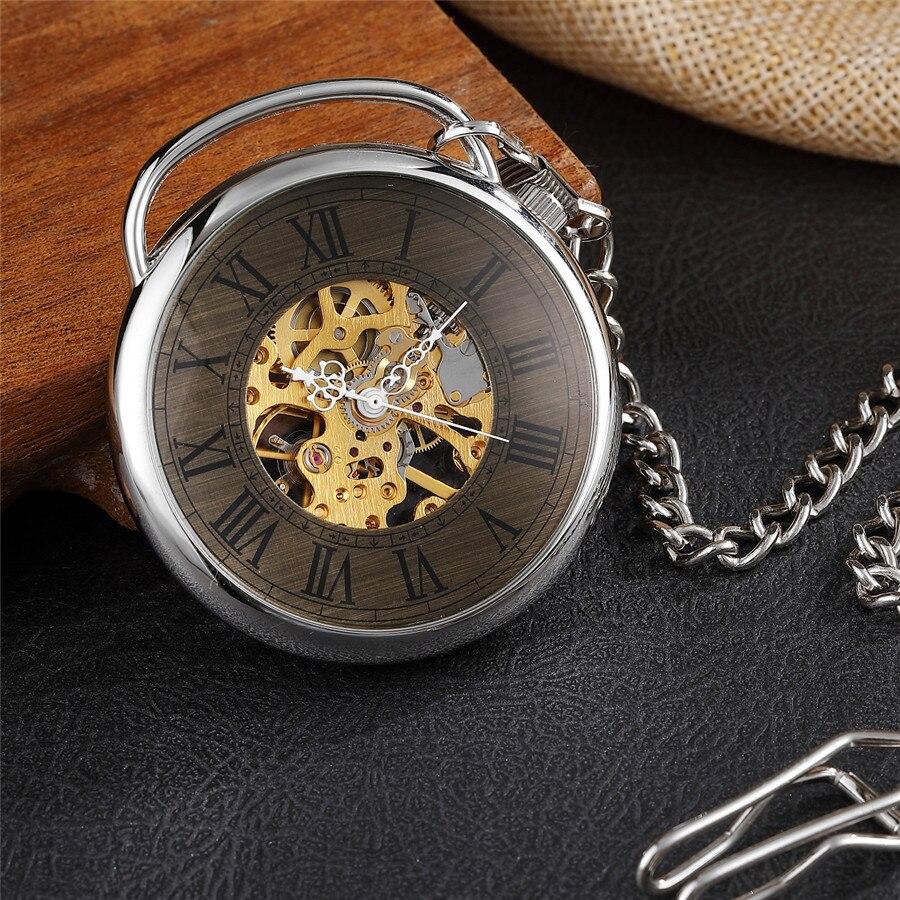 Montre à gousset mécanique et mouvement à remontage manuel avec barre d'accroche moderne Ma montre à gousset