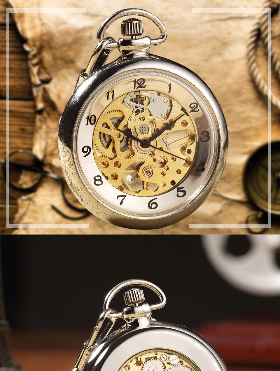 Montre à gousset mécanique mouvement automatique à remontage manuel Ma montre à gousset
