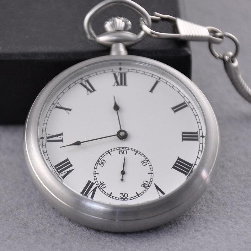 Montre à gousset mouvement mécanique à remontage manuel boitier acier et fond ouvert Ma montre à gousset