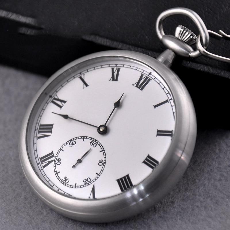 Montre à gousset mouvement mécanique à remontage manuel boitier acier et fond ouvert Ma montre à gousset