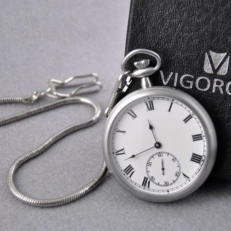 Montre à gousset mouvement mécanique à remontage manuel boitier acier et fond ouvert Ma montre à gousset