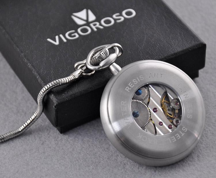 Montre à gousset mouvement mécanique à remontage manuel boitier acier et fond ouvert Ma montre à gousset