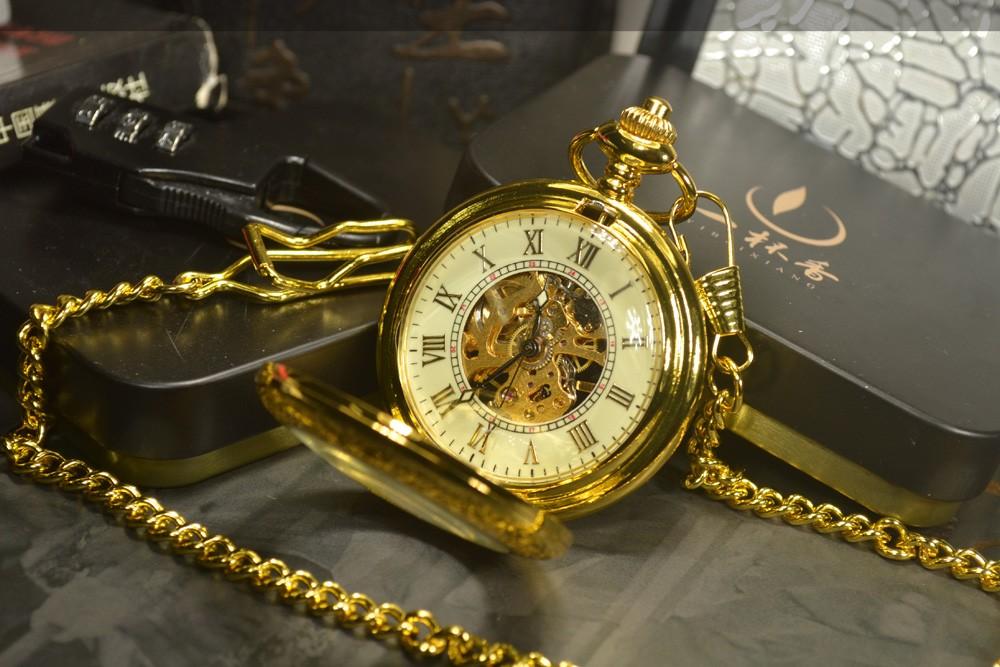 Montre à gousset mouvement mécanique à remontage manuel boitier doré Ma montre à gousset