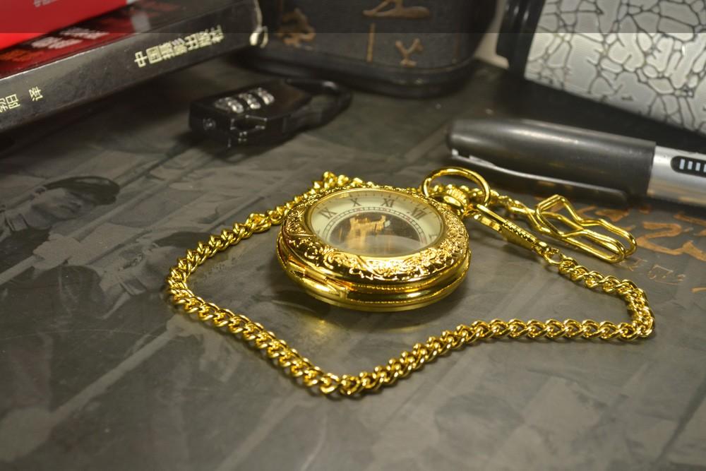 Montre à gousset mouvement mécanique à remontage manuel boitier doré Ma montre à gousset