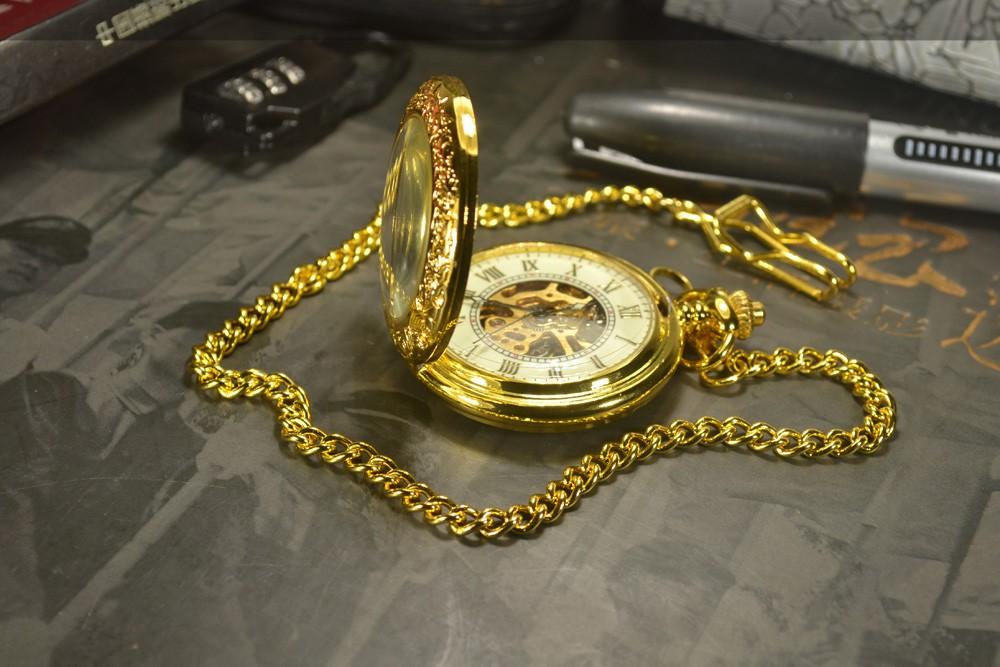 Montre à gousset mouvement mécanique à remontage manuel boitier doré Ma montre à gousset