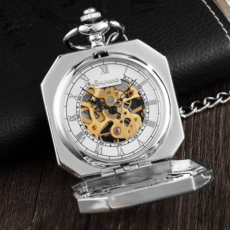 Montre à gousset mouvement mécanique à remontage manuel, boitier carré Ma montre à gousset