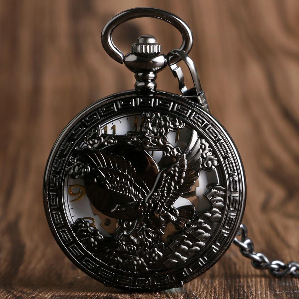 Montre à gousset mouvement mécanique chiffres classiques et capot avant décoré d'un aigle Ma montre à gousset
