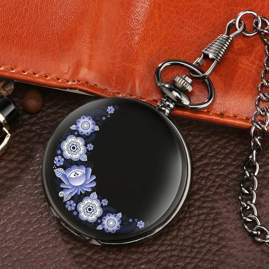 Montre Ă gousset mouvement quartz et fleure violette Ma montre Ă gousset