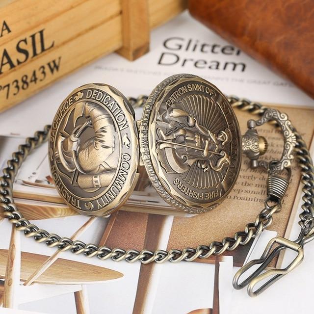 Montre à gousset mouvement quartz thematique des pompiers Ma montre à gousset