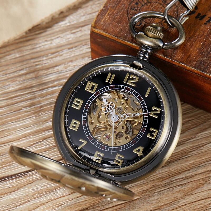 Montre gousset mecanique Ă remontage manuel Ă l'effigie du loup Ma montre Ă gousset