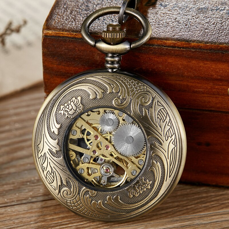 Montre gousset mecanique Ă remontage manuel Ă l'effigie du loup Ma montre Ă gousset