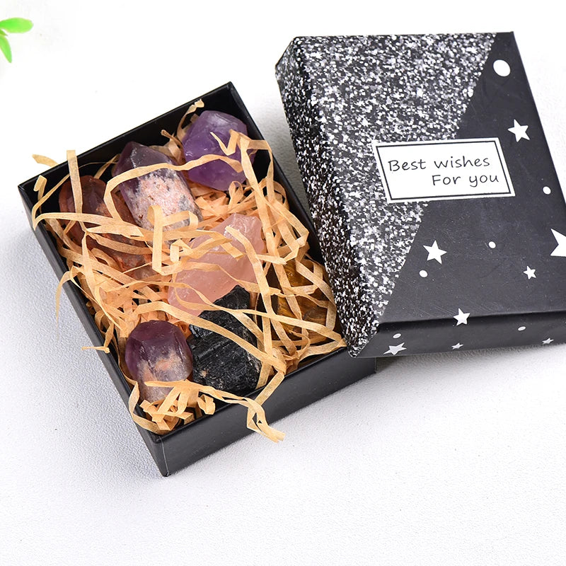 Natural Crystal Mixed Stone Amethyst Tumbled Chips Crushed Stone Healing Crystal Jewelry Making Home Decor Gold Fish Tank Stone