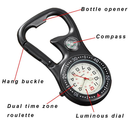 Montre quartz mousqueton pour les activités physiques extérieures Ma montre à gousset