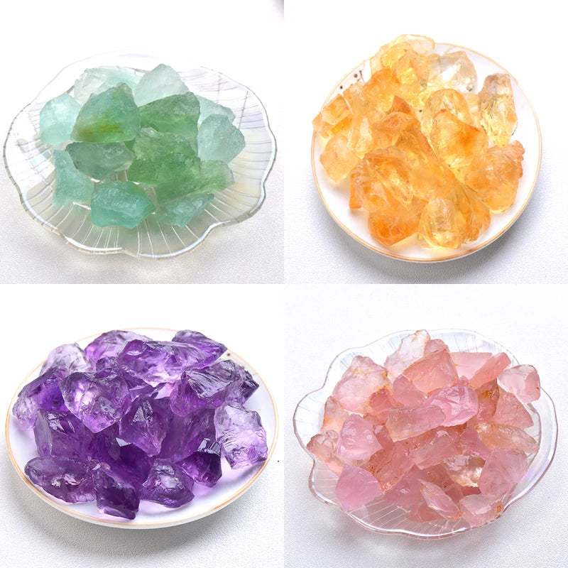 Natural Crystal Mixed Stone Amethyst Tumbled Chips Crushed Stone Healing Crystal Jewelry Making Home Decor Gold Fish Tank Stone