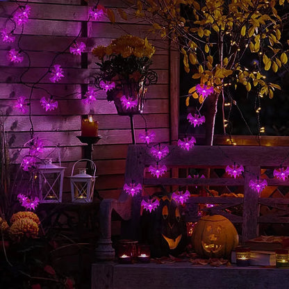 Guirlande Solaire LED 🦇 Chauves-Souris Violettes 💜 – 5m / 6,5m / 7,5m / 12m