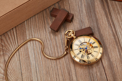 Montre à gousset mécanique à remontage manuel, boitier chrome et chiffres Romains Ma montre à gousset