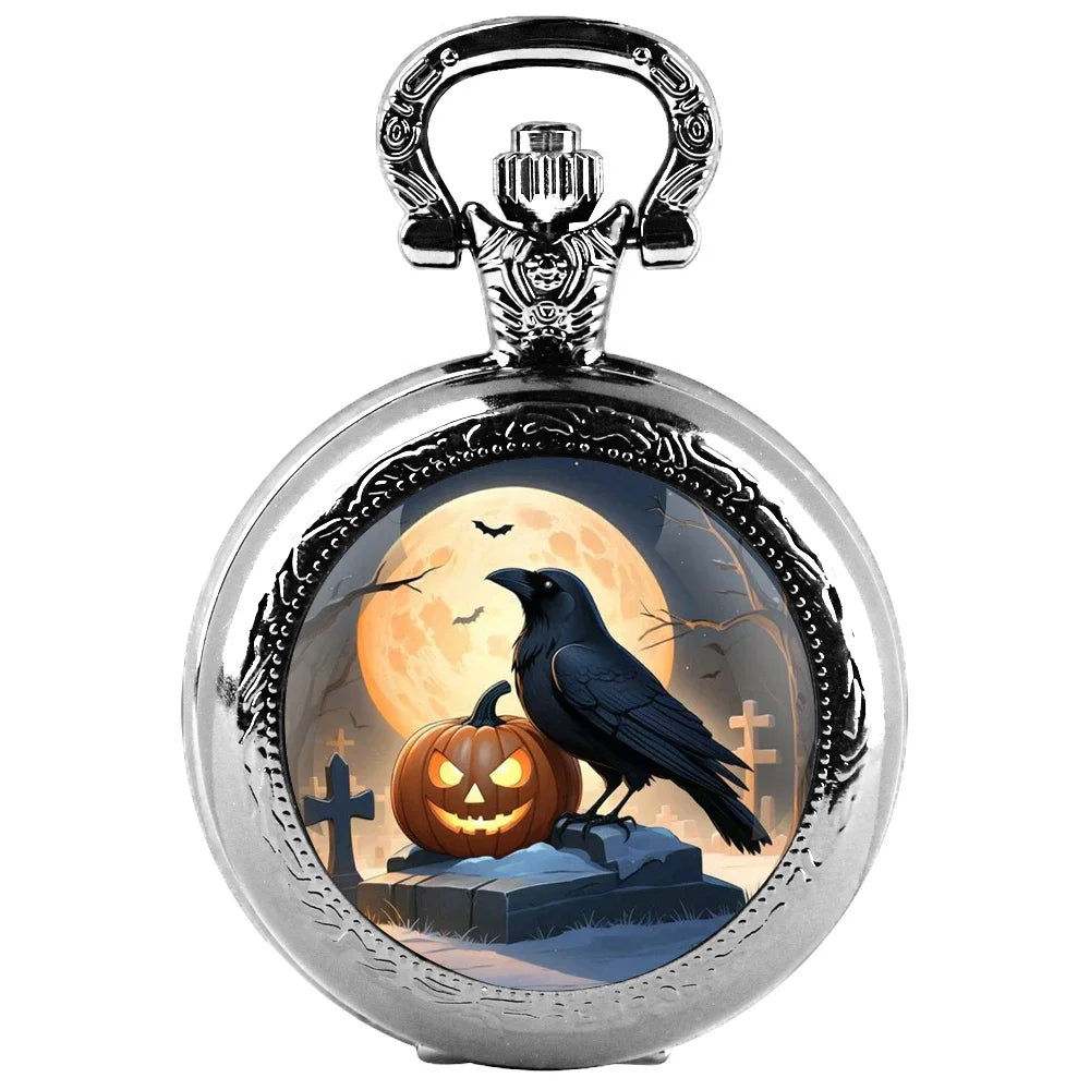Montre à gousset quartz et corbeau