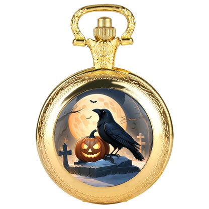 Montre à gousset quartz et corbeau