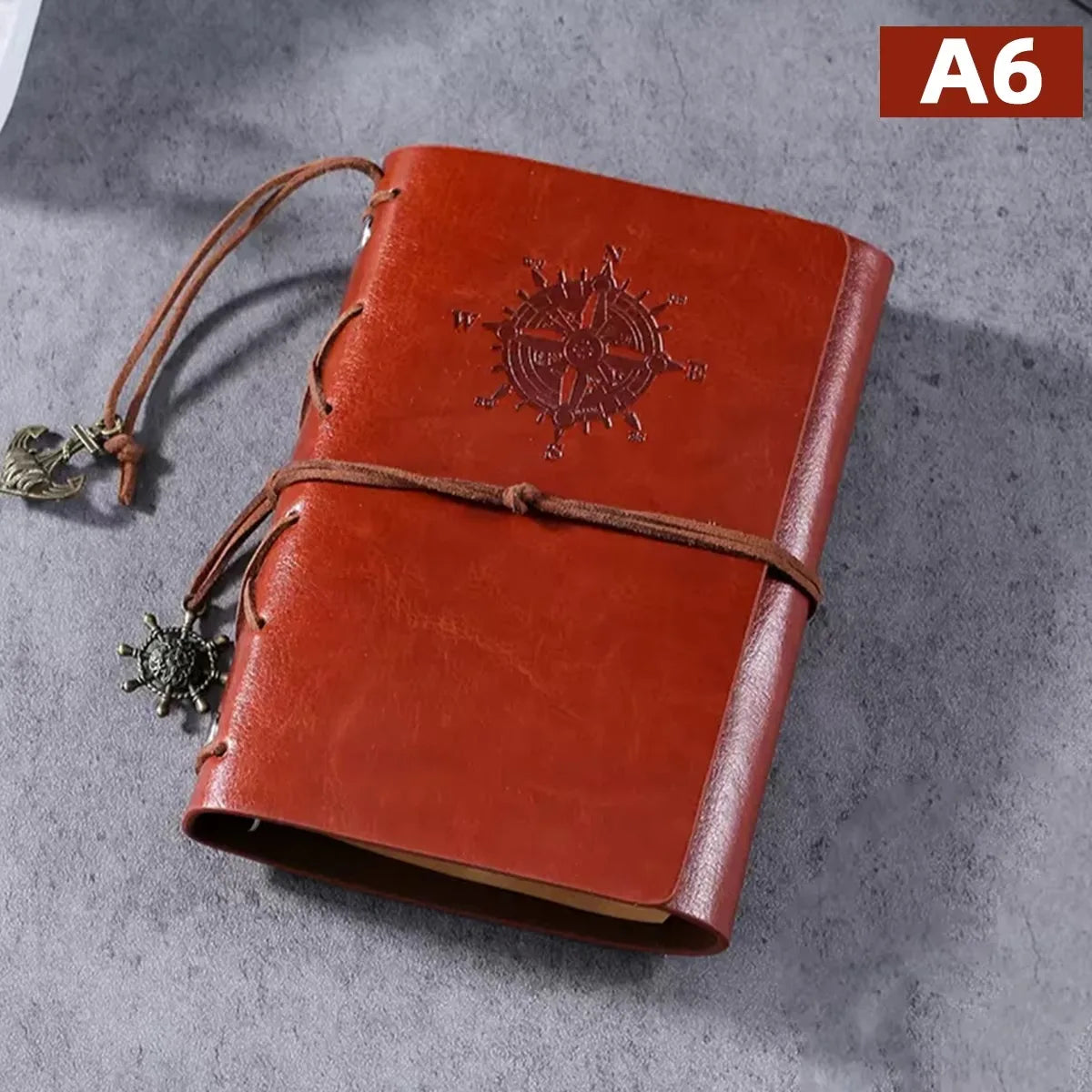 Retro Notebook Traveler Diary Leather Soft Cover Small Size 13x9cm Replaceable Kraft Paper Inner Notebooks &amp; Notepads