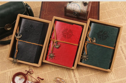 Retro Notebook Traveler Diary Leather Soft Cover Small Size 13x9cm Replaceable Kraft Paper Inner Notebooks &amp; Notepads