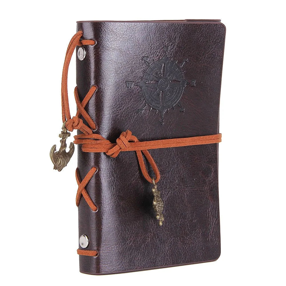Retro Notebook Traveler Diary Leather Soft Cover Small Size 13x9cm Replaceable Kraft Paper Inner Notebooks &amp; Notepads