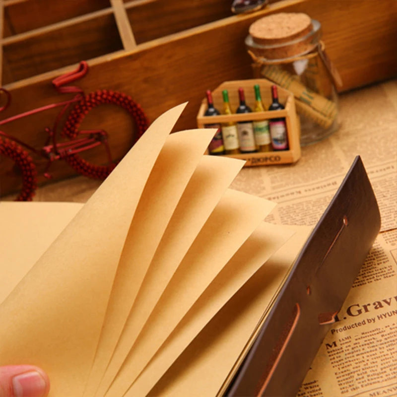 Retro Notebook Traveler Diary Leather Soft Cover Small Size 13x9cm Replaceable Kraft Paper Inner Notebooks &amp; Notepads