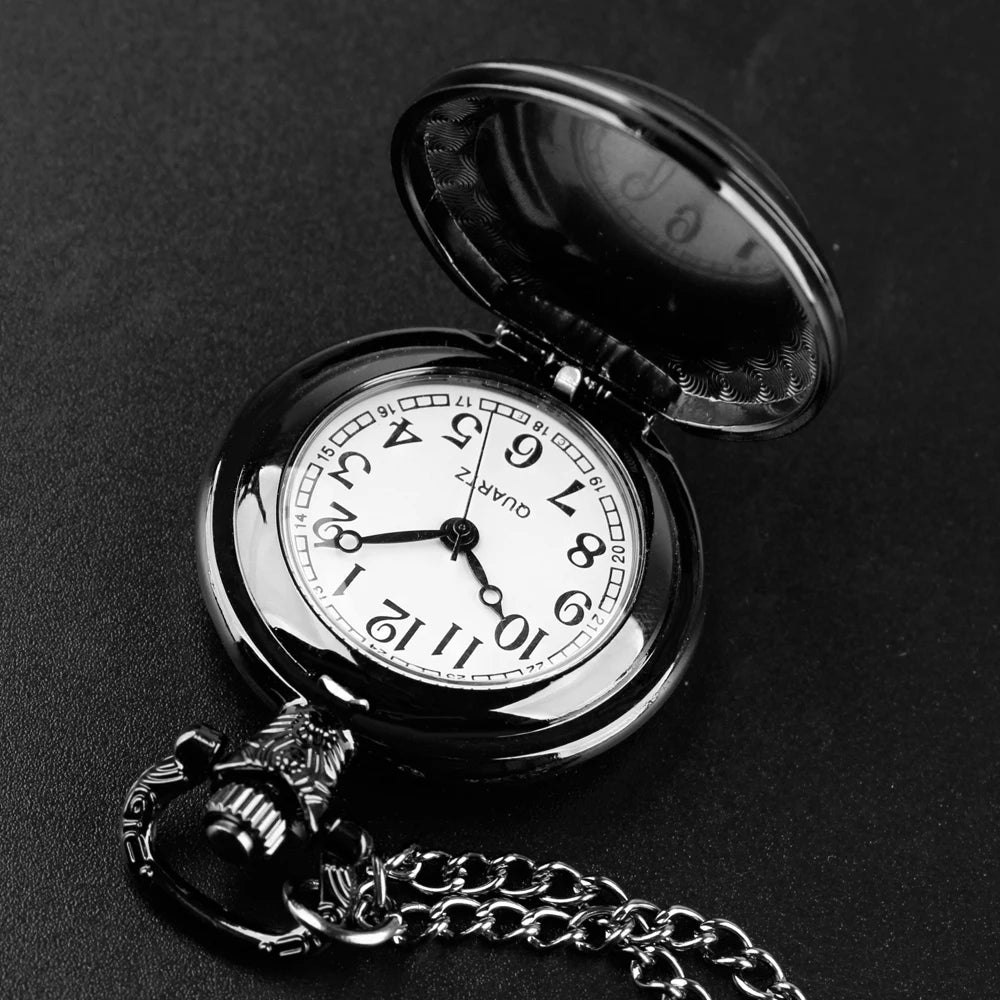 Montre à Gousset chat Noir – Cadran Blanc