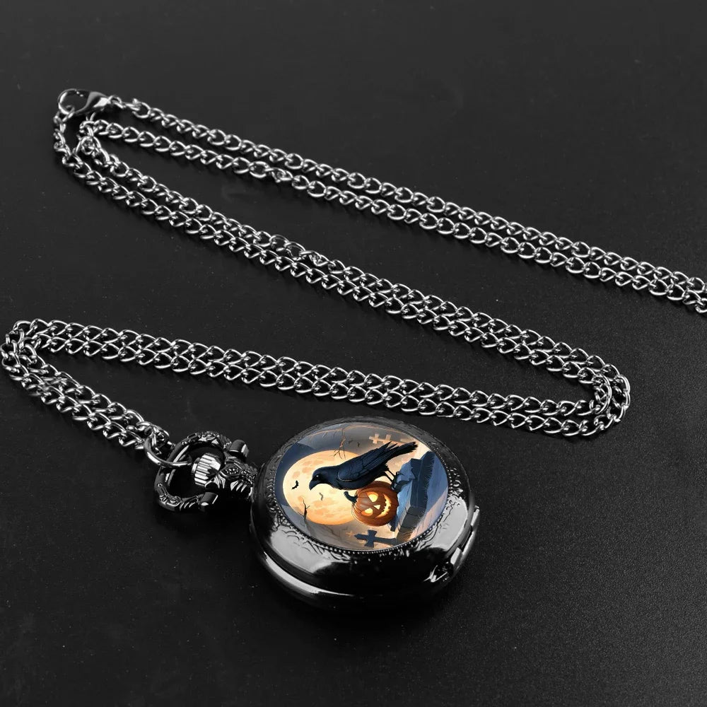 Montre à gousset quartz et corbeau