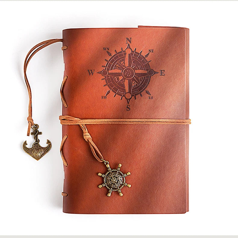 Retro Notebook Traveler Diary Leather Soft Cover Small Size 13x9cm Replaceable Kraft Paper Inner Notebooks &amp; Notepads